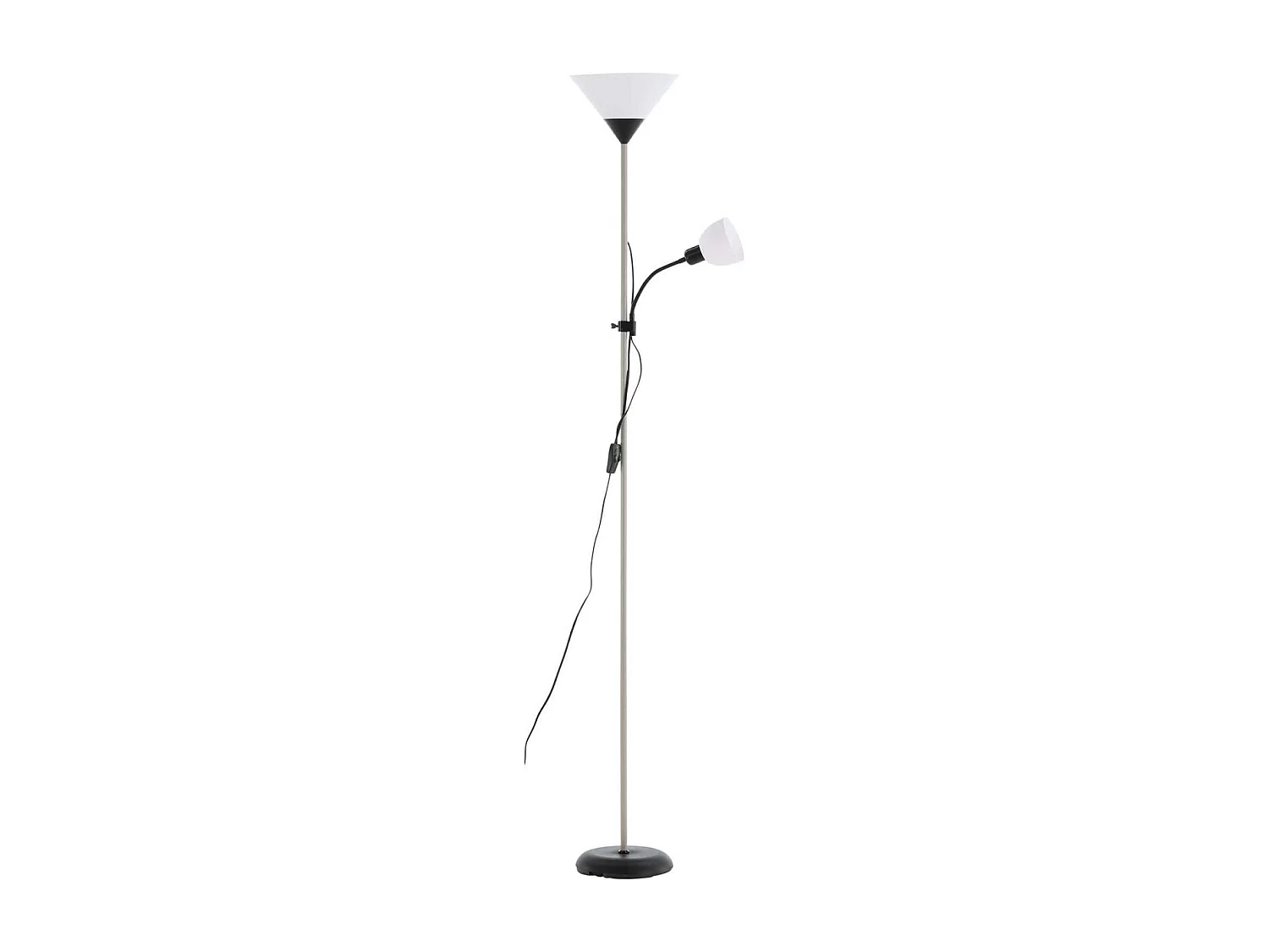 Lampadaire 2 abat-jour en acier Bagasi Beige