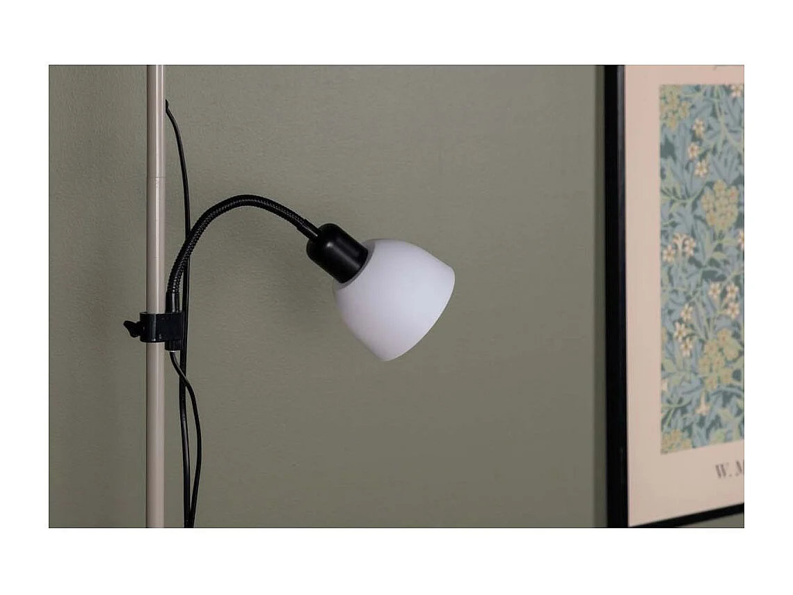 Lampadaire 2 abat-jour en acier Bagasi Beige