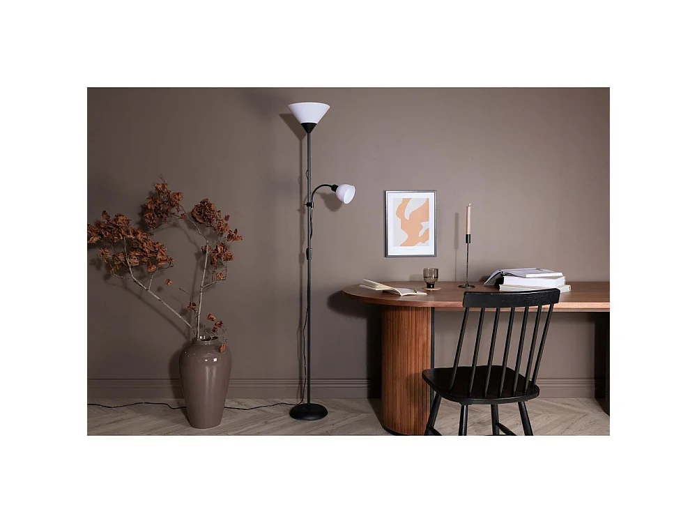 Lampadaire 2 Spots "Bagasi" 178cm Noir