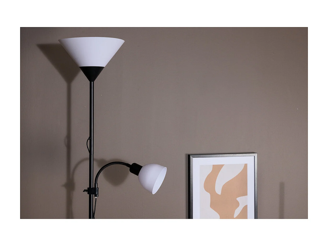 Lampadaire 2 Spots "Bagasi" 178cm Noir