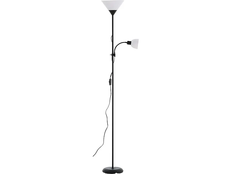 Lampadaire 2 Spots "Bagasi" 178cm Noir