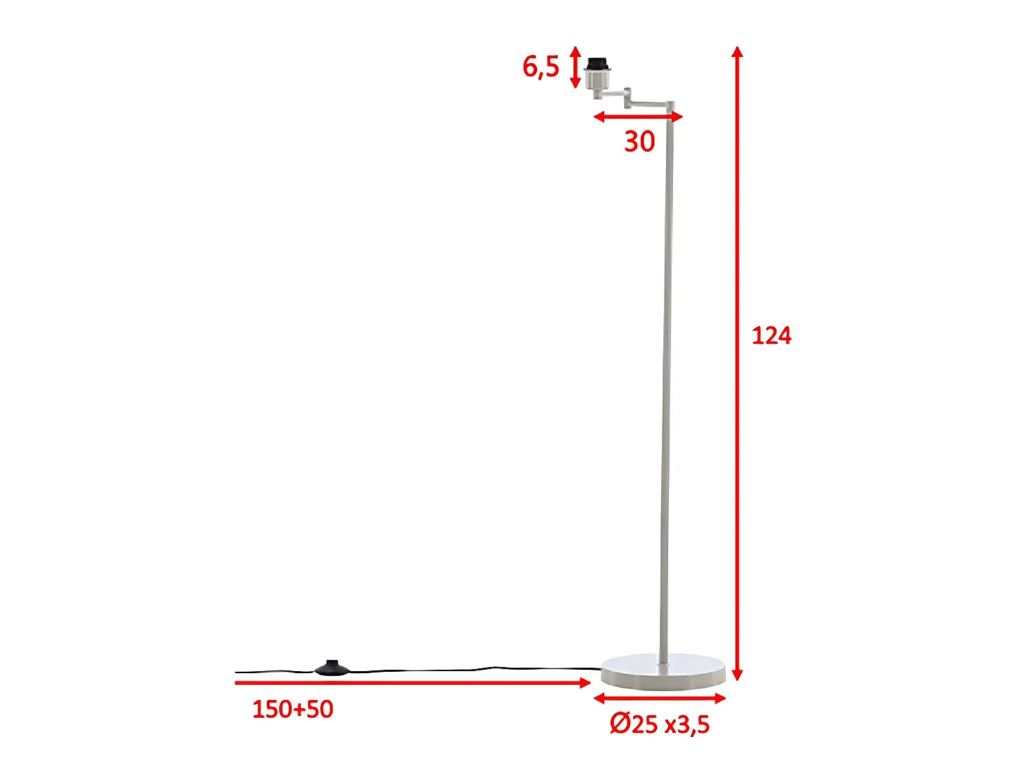 Stehleuchte aus Stahl Virro