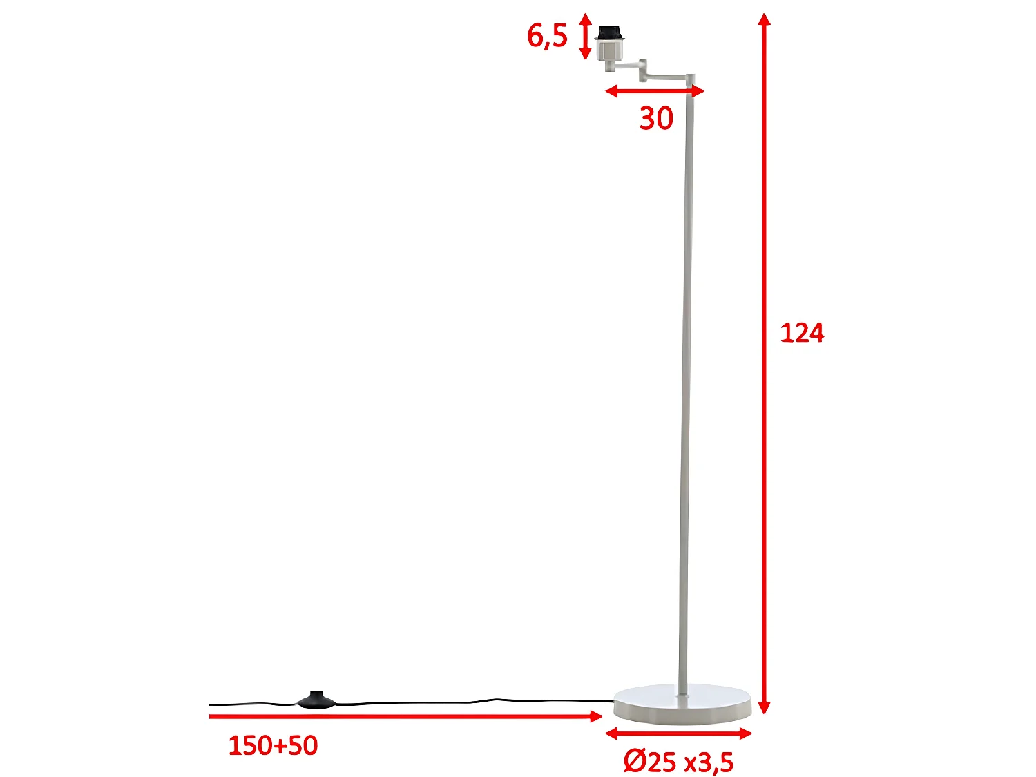 Lampadaire Design "Virro" 126cm Beige