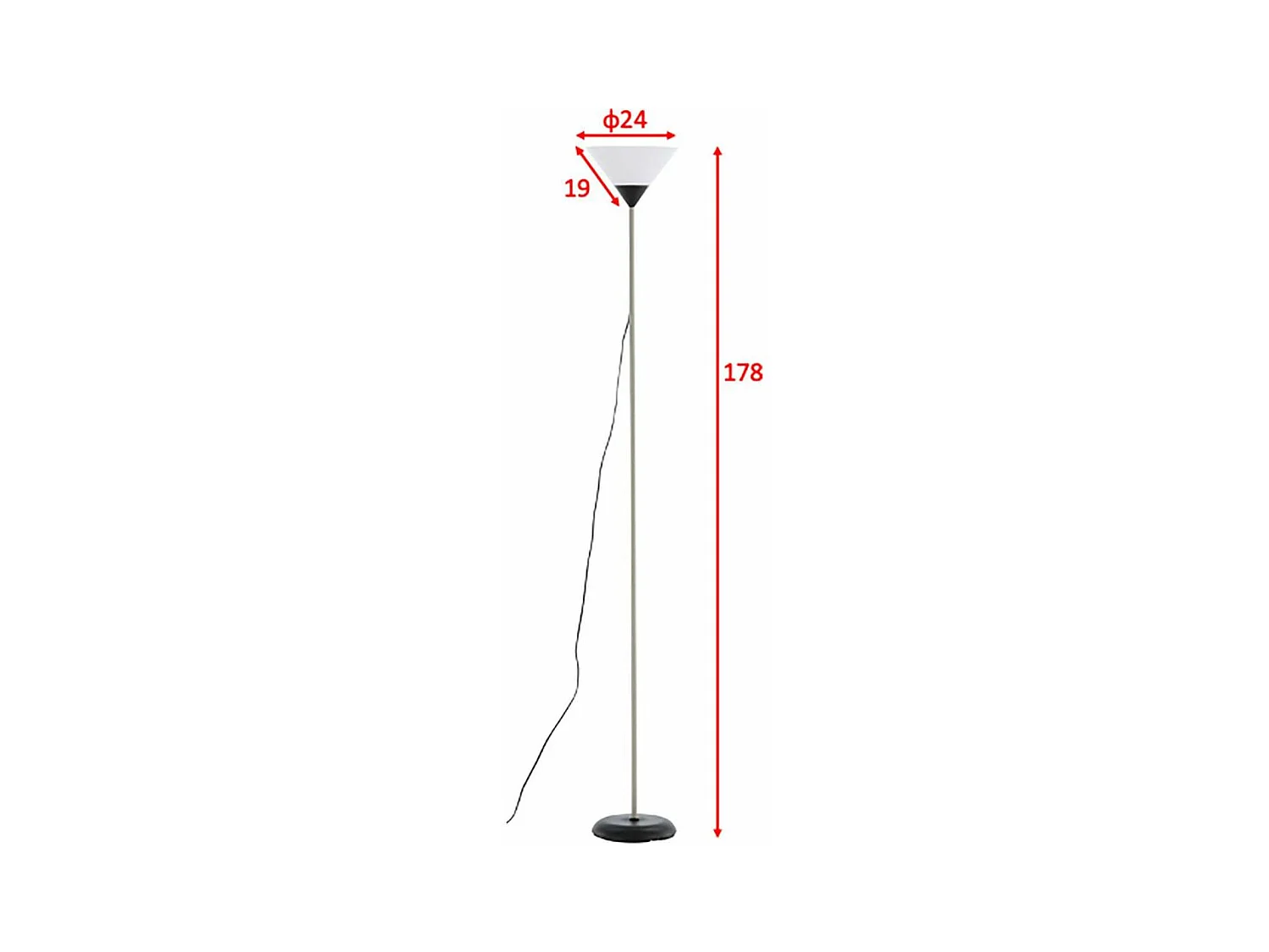 Lampadaire Design "Batang" 178cm Gris Foncé