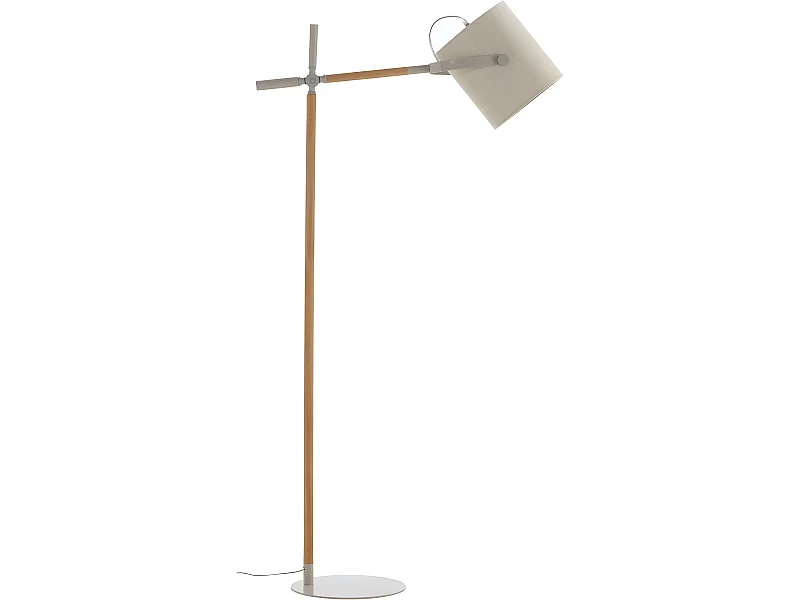 Lampadaire en acier et lin beige Dennis