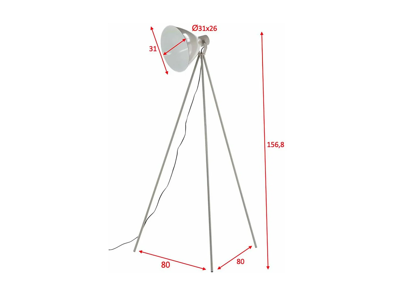 Tiv verlichting vloerlamp 73x63x139,5cm beige.