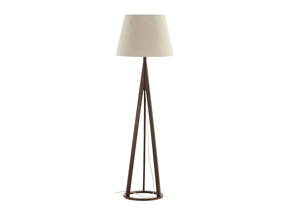 Lampadaire en hévéa et lin Kona