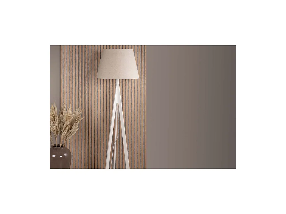 Lampadaire en Bois "Kona" 160cm Blanc