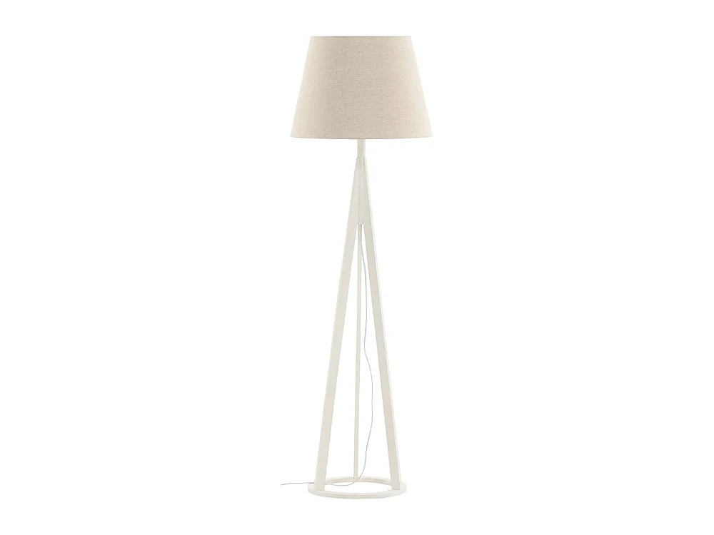 Lampadaire en hévéa et lin Kona