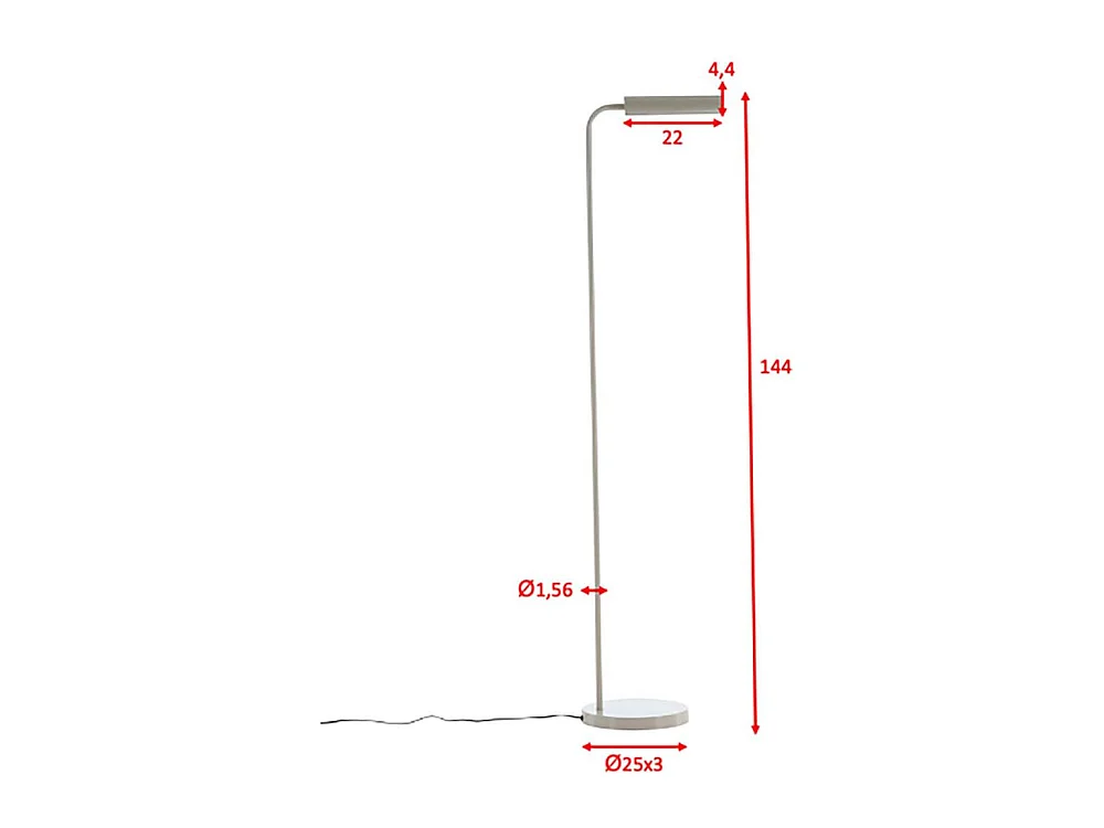 Lampadaire Design "Harmonica" 144cm Gris