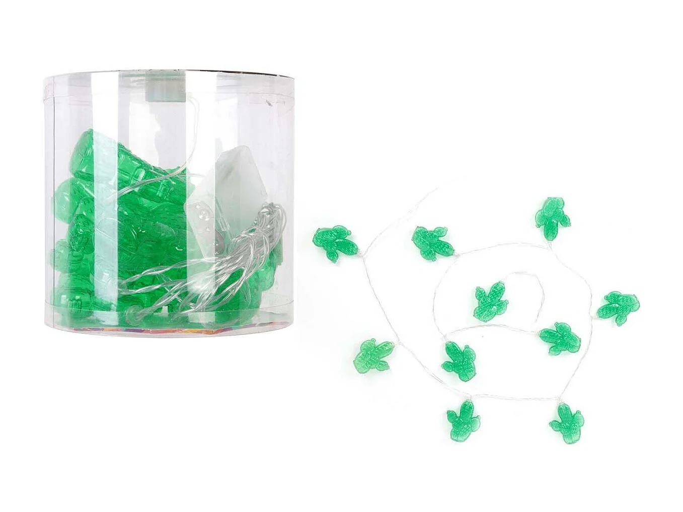 Guirlande lumineuse cactus 10 LED 165 cm (Lot de 2)