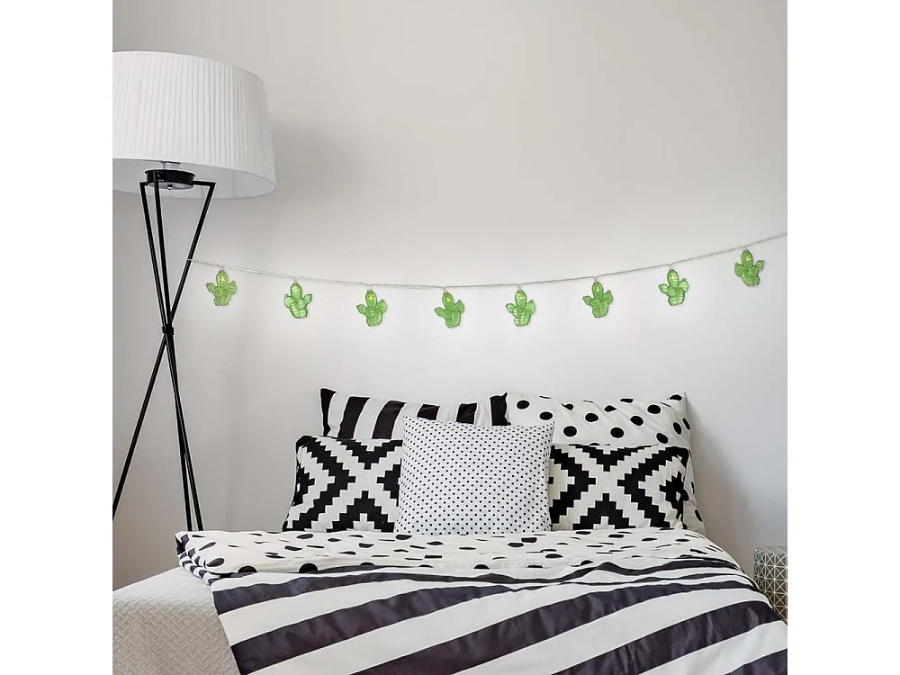 Guirlande lumineuse cactus 10 LED 165 cm (Lot de 2)
