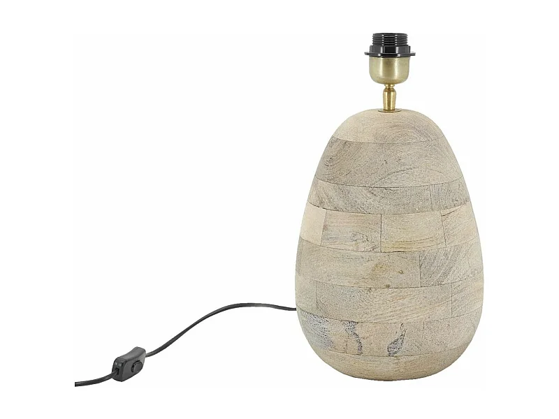 Pied de lampe ovale en manguier