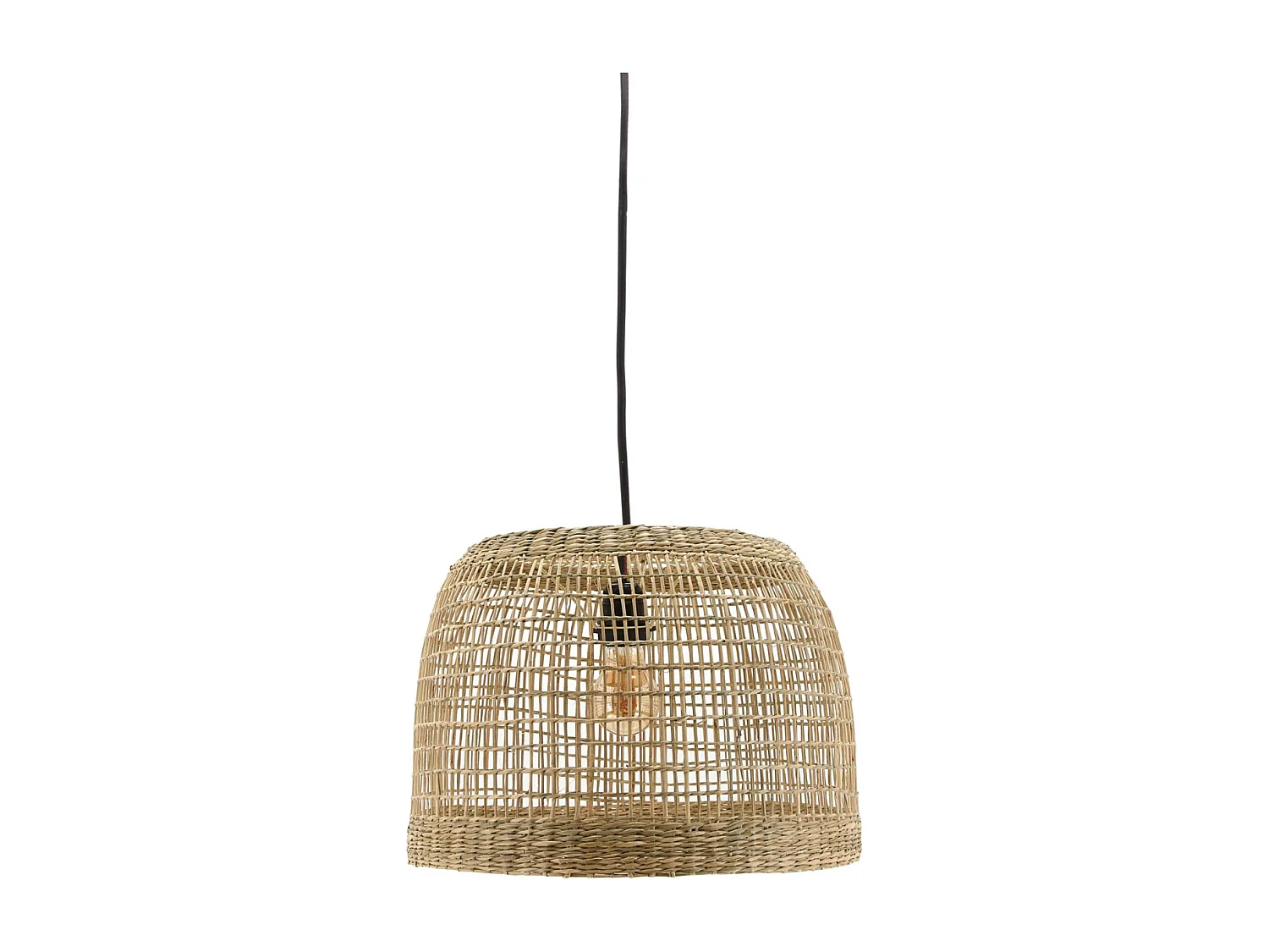 Abat-jour pour suspension rond en jonc naturel ajouré Diamètre 38cm