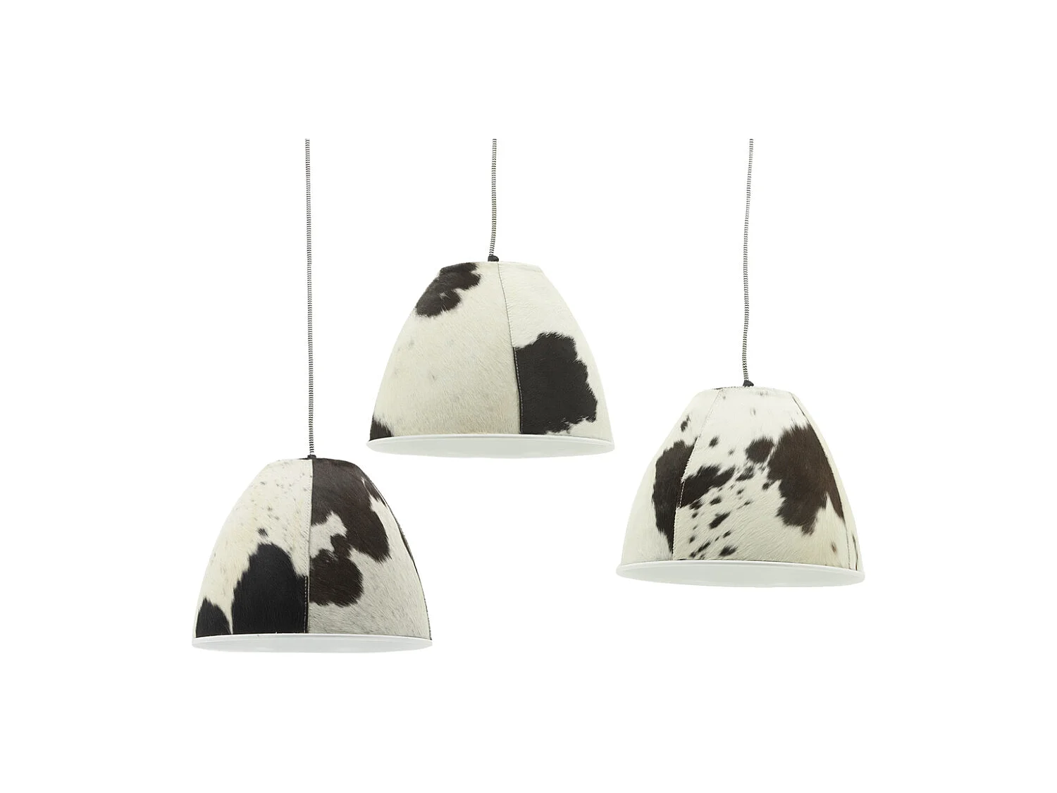 Lampe suspension en peau de vache et métal Diamètre 34cm