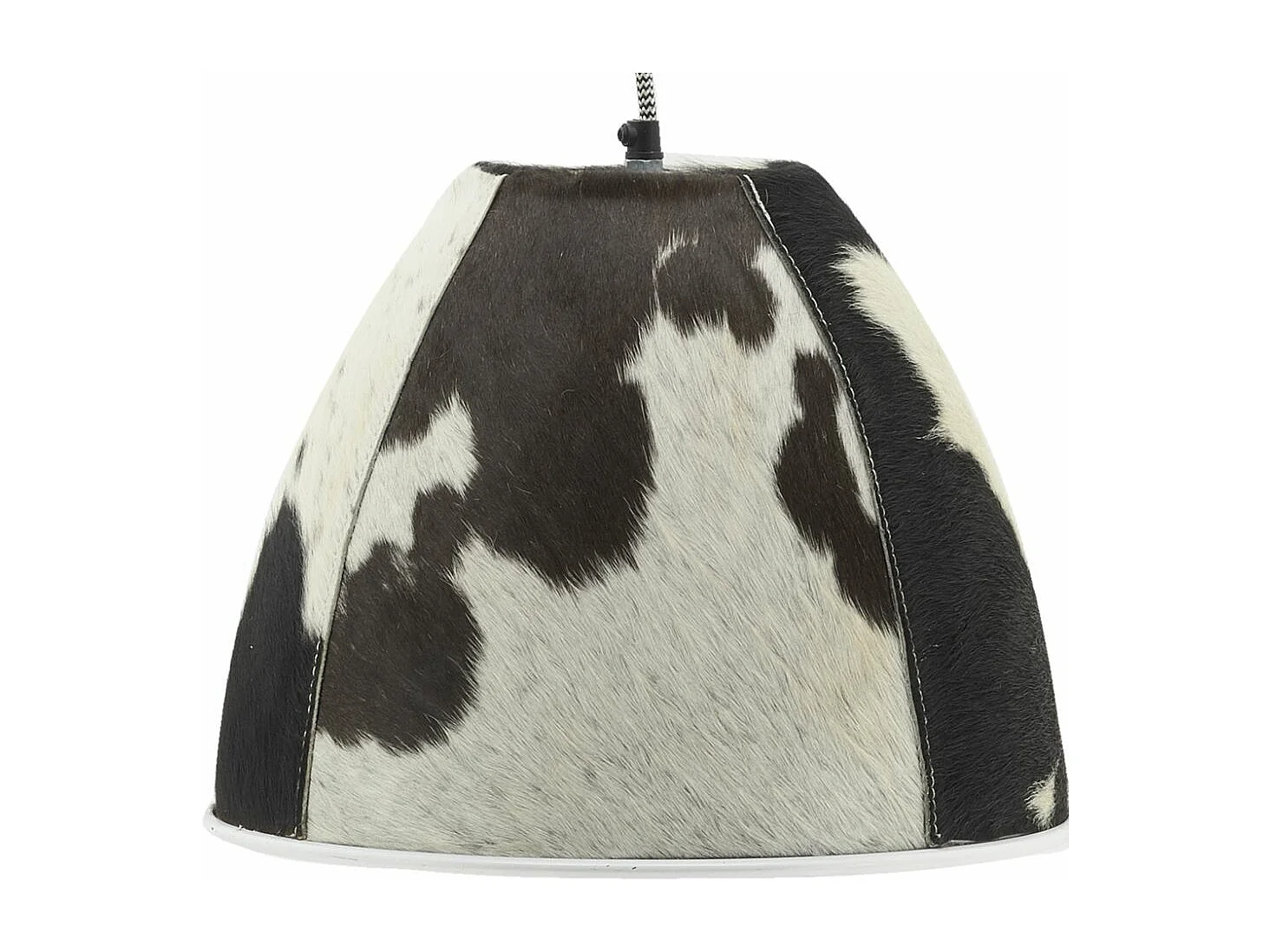 Lampe suspension en peau de vache et métal Diamètre 34cm