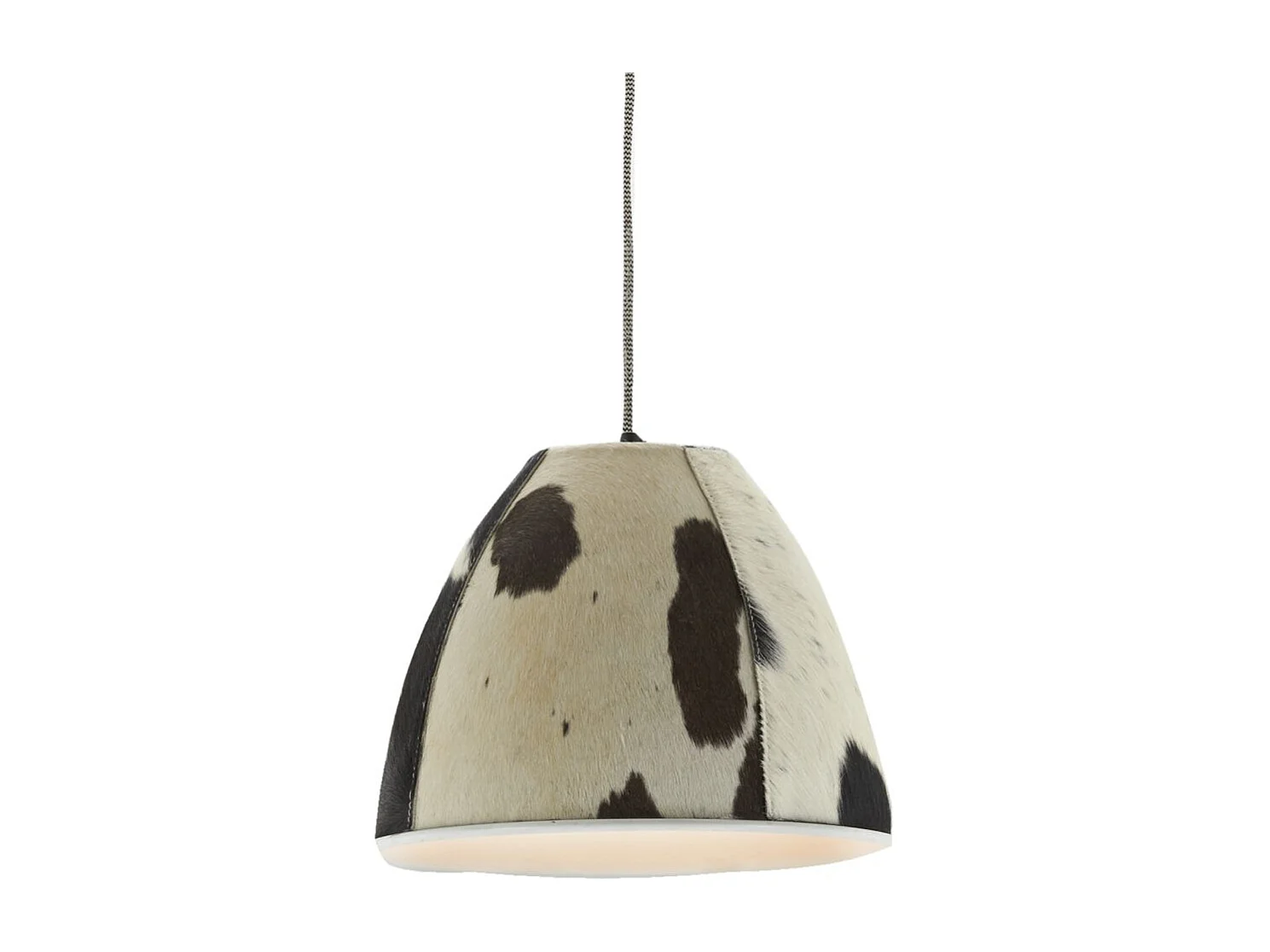 Lampe suspension en peau de vache et métal Diamètre 34cm