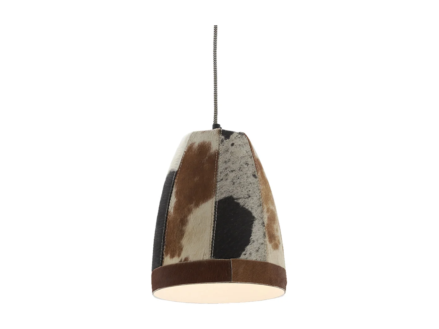 Lampe suspension en peau de vache et métal Diamètre 21cm