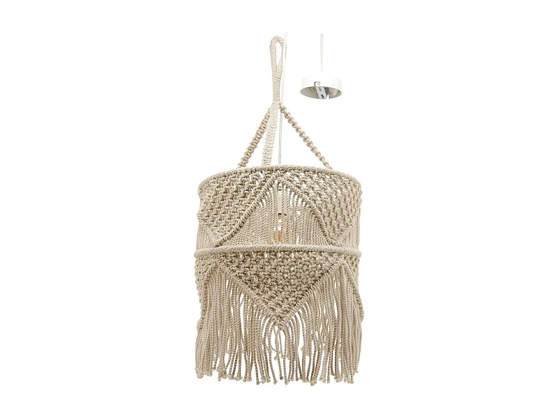 Suspension en macramé coton et métal