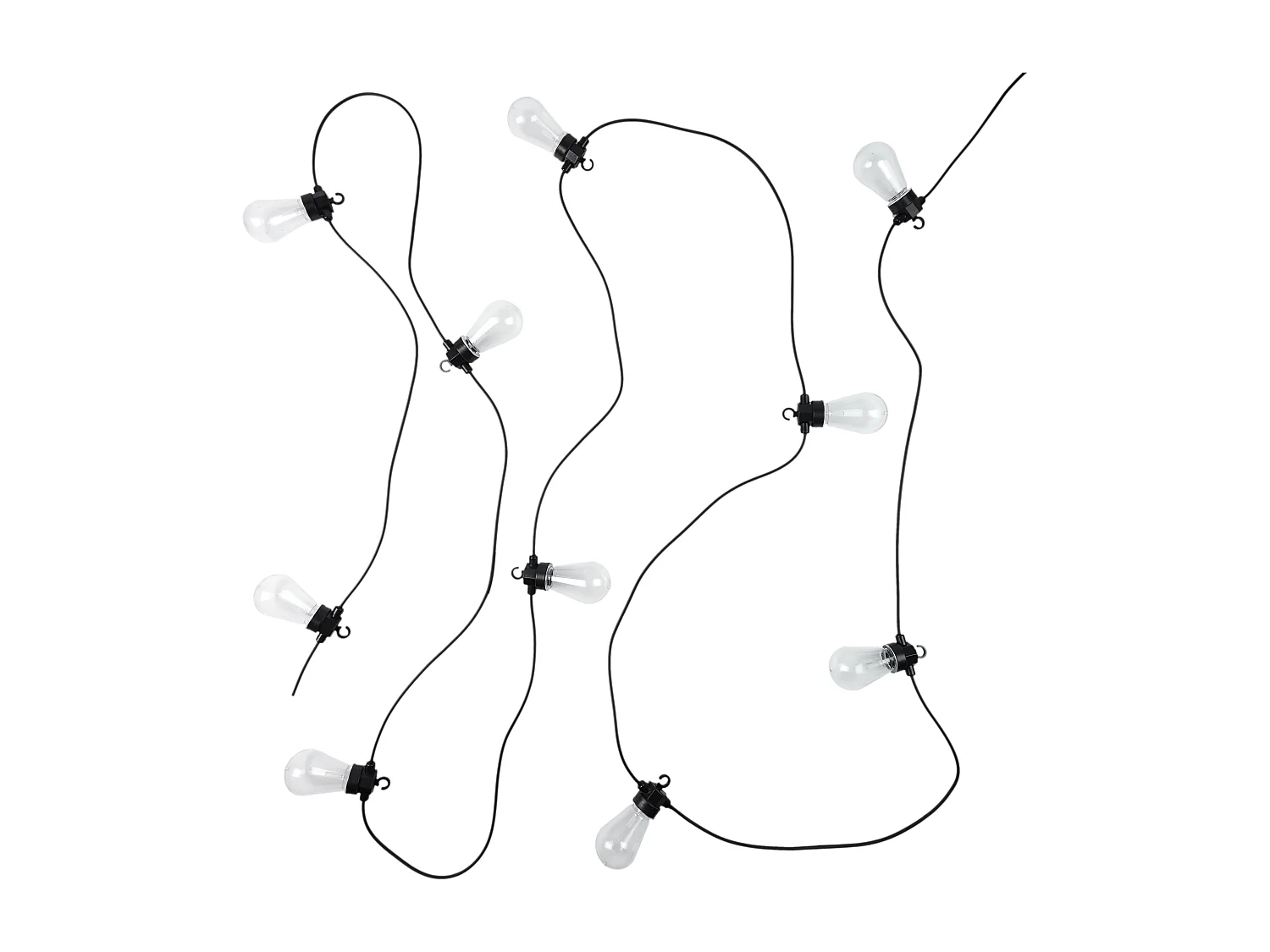 Guirlande Ampoule Transp Exterieur 4m50 Noir, Transparent