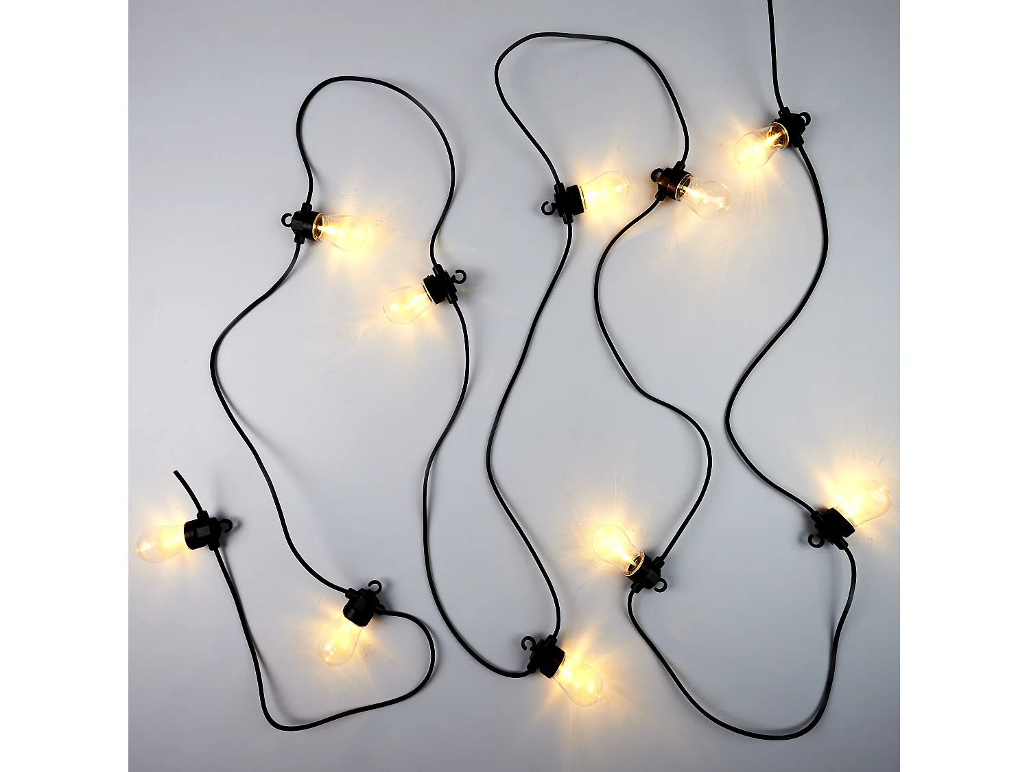 Guirlande Ampoule Transp Exterieur 4m50 Noir, Transparent