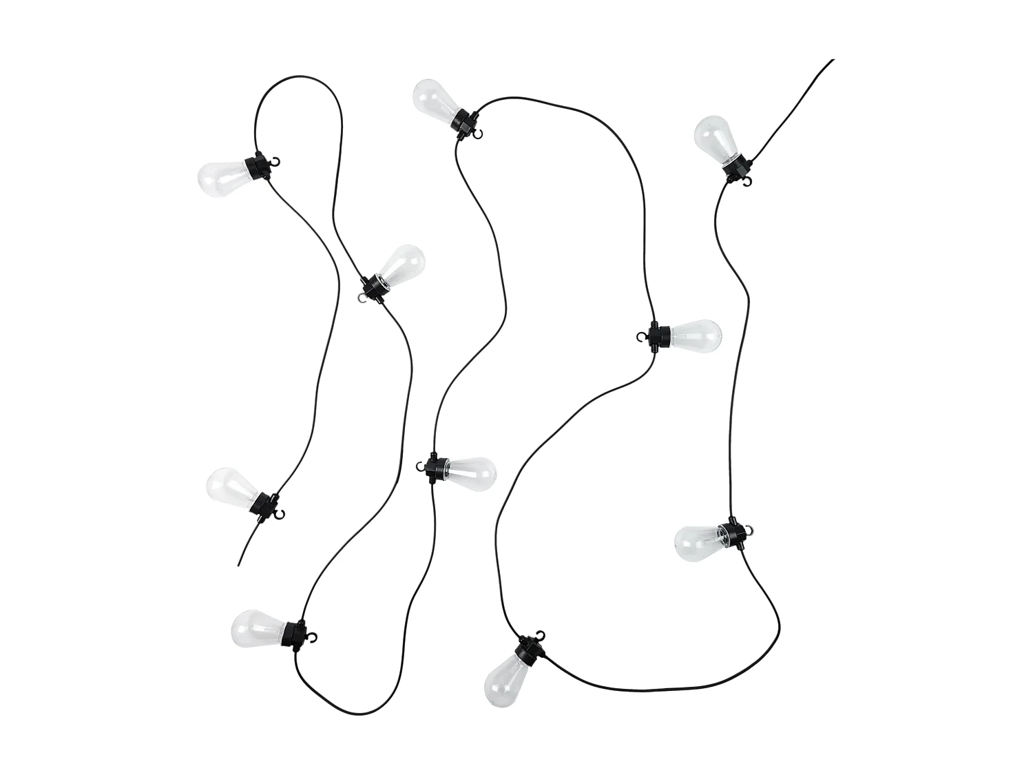 Guirlande Ampoule Transp Rgb Exterieur 4m50 Transparent, Noir