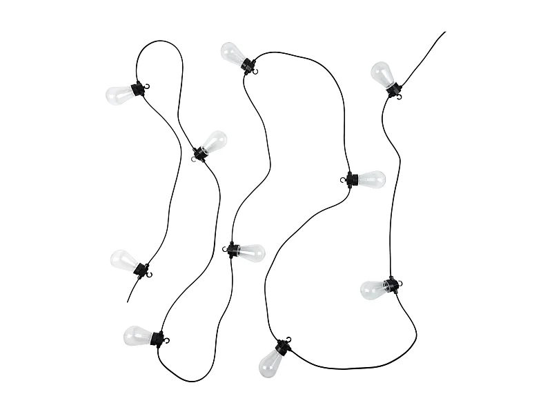 Guirlande Ampoule Transp Rgb Exterieur 4m50 Transparent, Noir