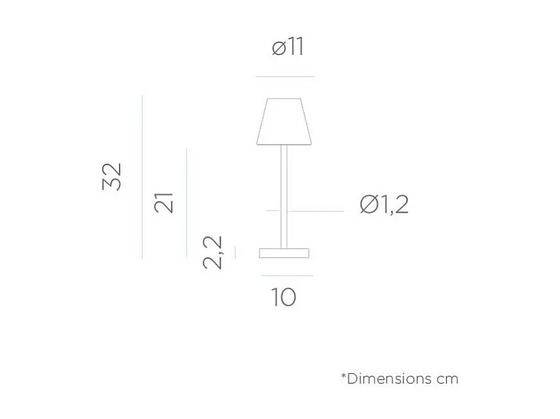 Lampe à poser intérieure extérieure Lola Slim 32 cm Anthracite