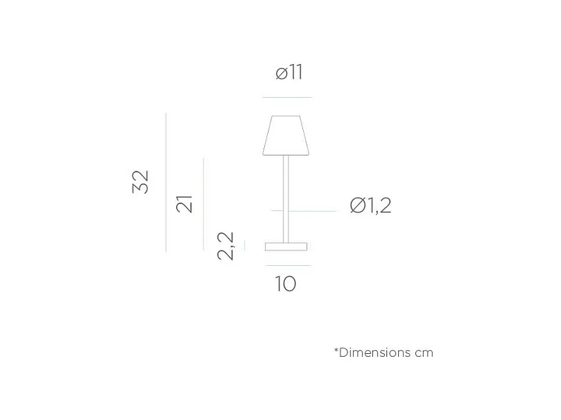 Lampe à poser intérieure extérieure Lola Slim 32 cm