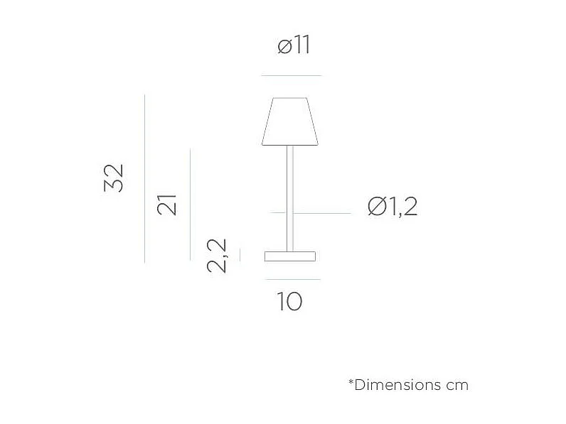 Lampe à poser intérieure extérieure Lola Slim 32 cm