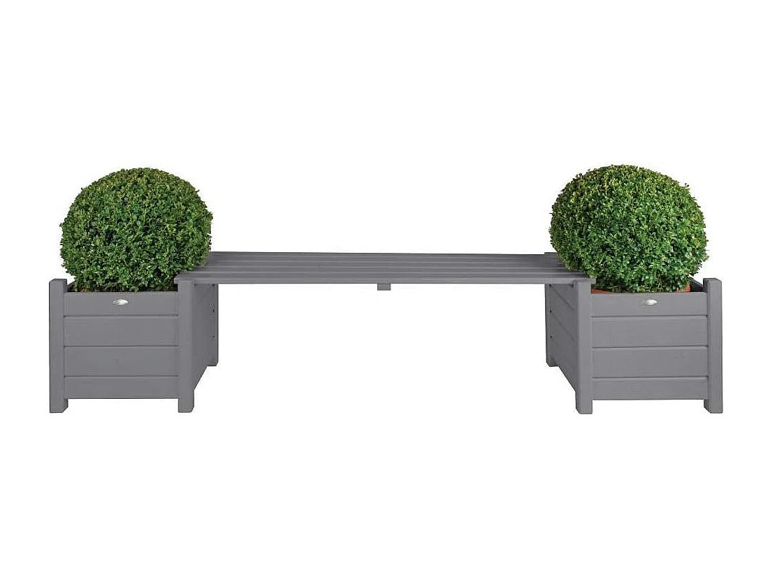 Blumenkübel mit integrierter Bank aus Kiefernholz