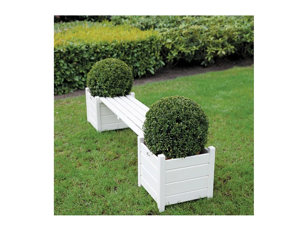 Jardineras con banco de pino integrado