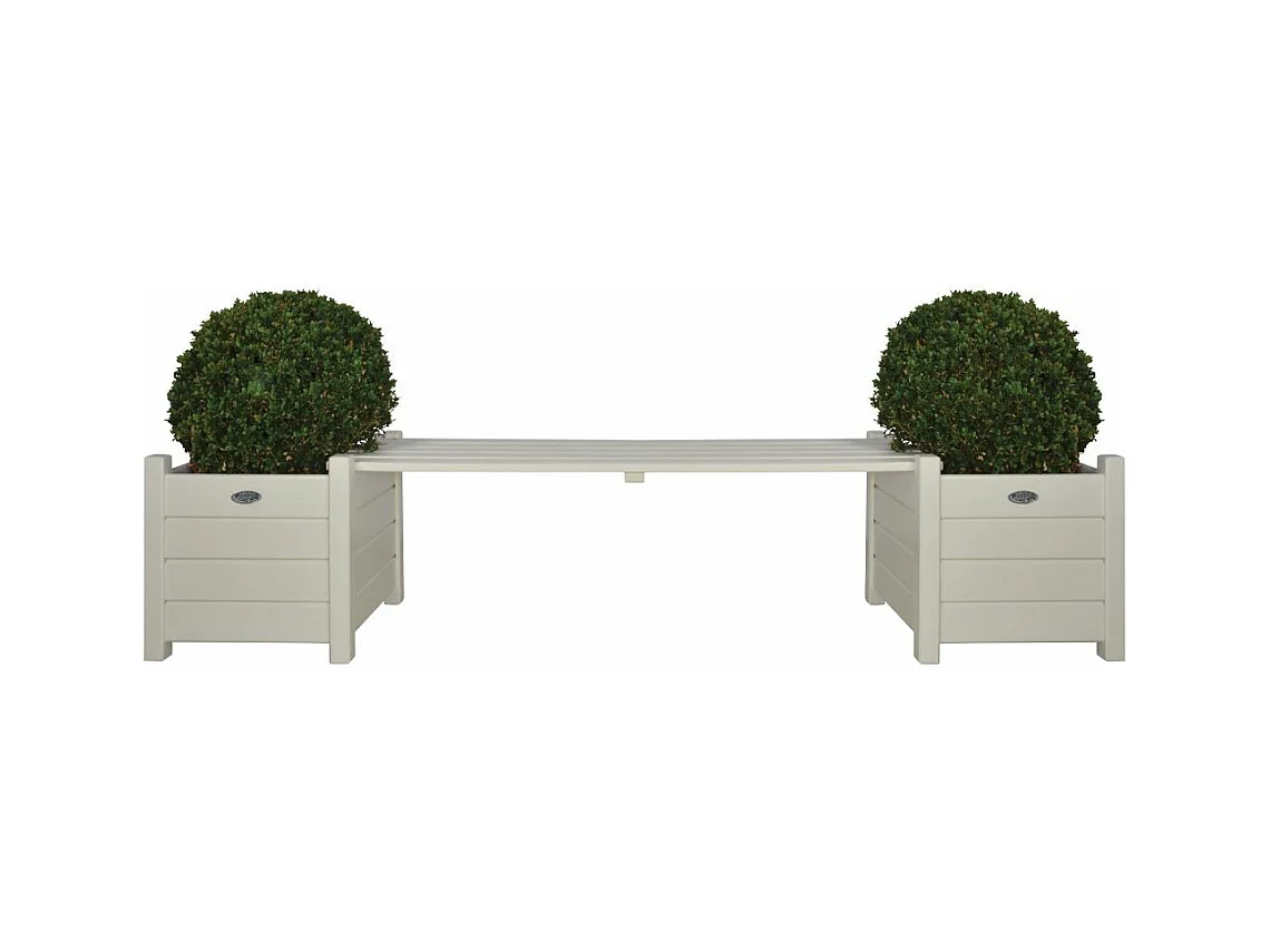 Jardineras con banco de pino integrado