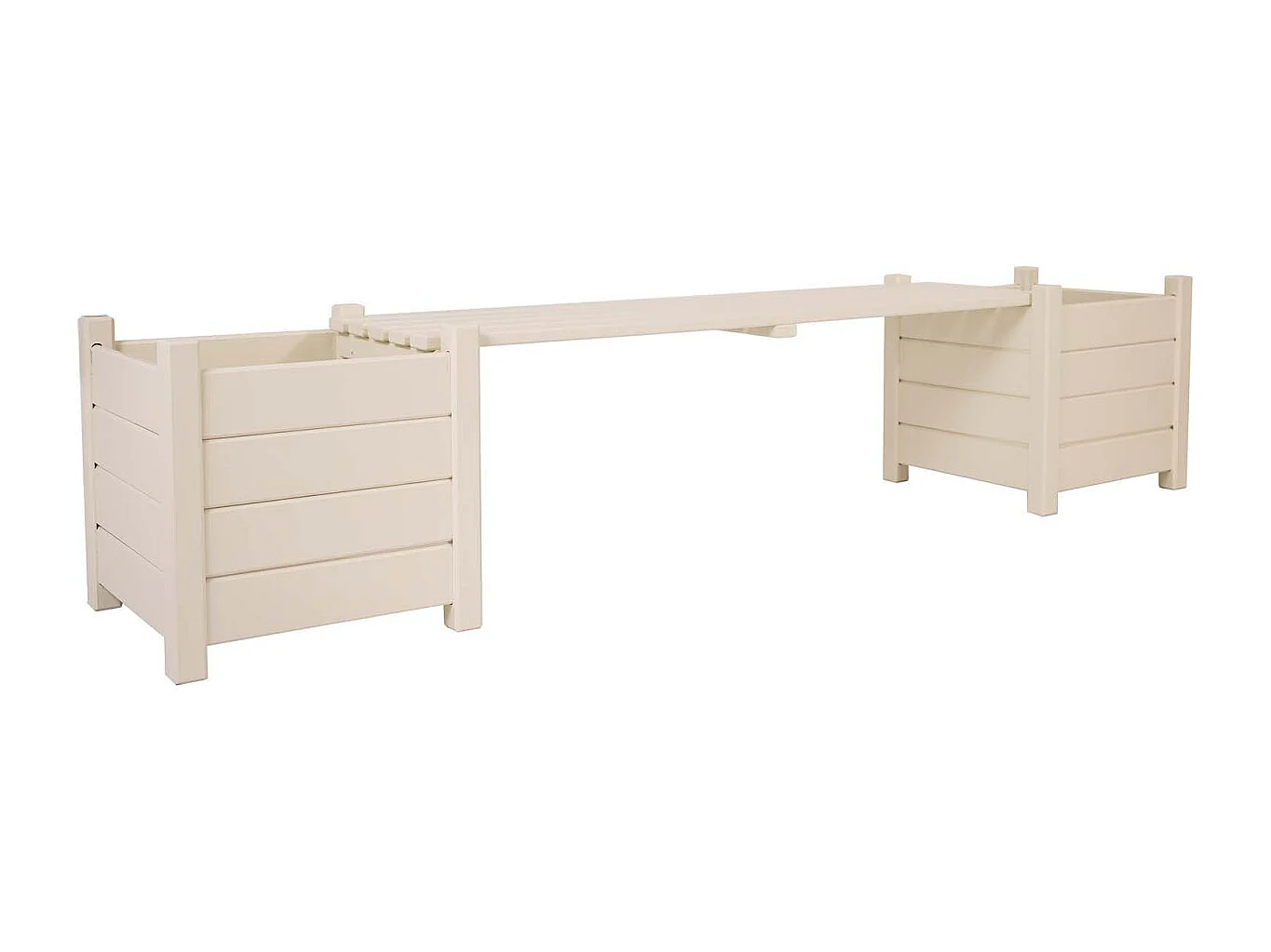 Blumenkübel mit integrierter Bank aus Kiefernholz