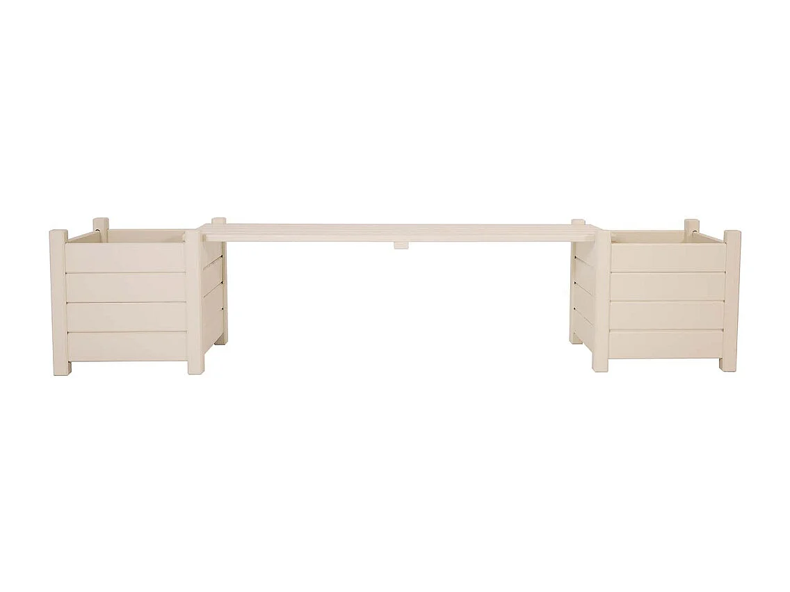 Blumenkübel mit integrierter Bank aus Kiefernholz