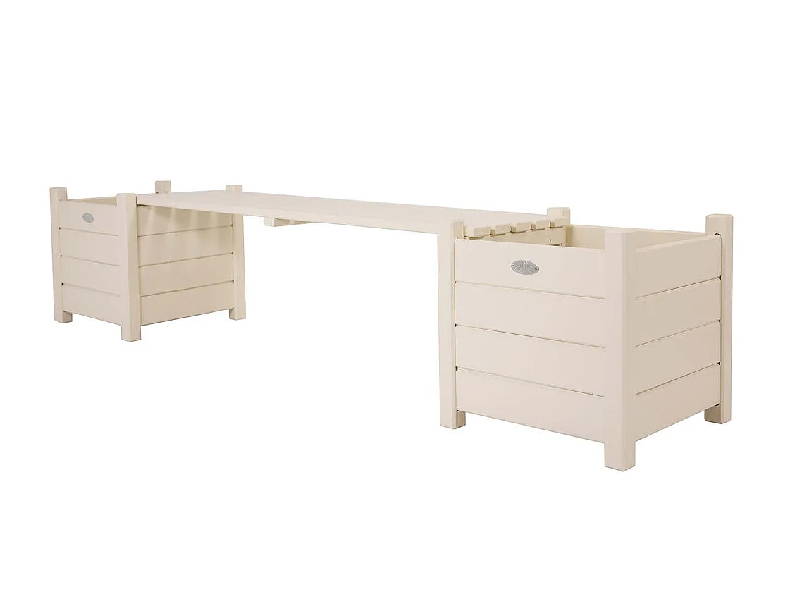 Blumenkübel mit integrierter Bank aus Kiefernholz