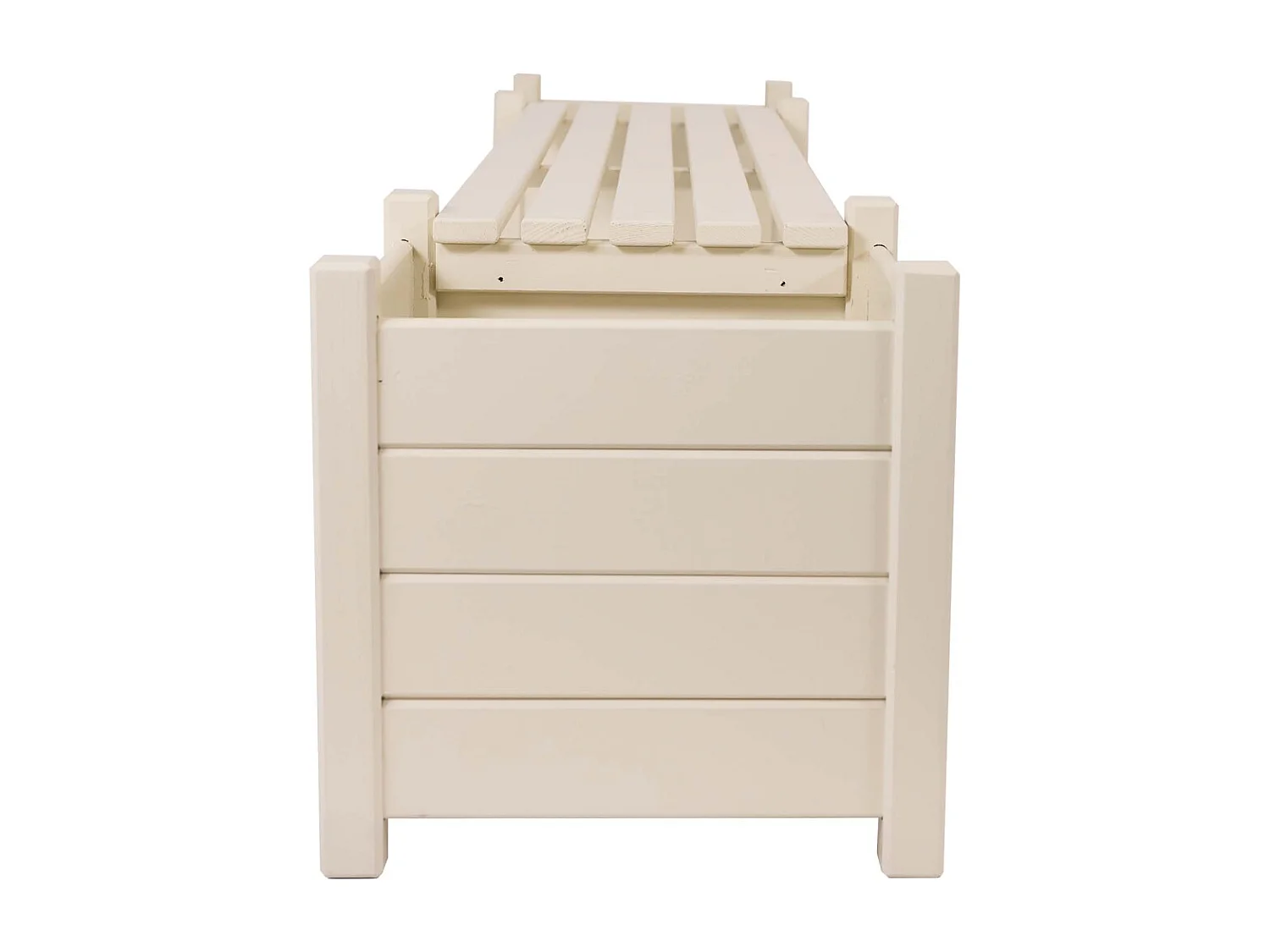 Blumenkübel mit integrierter Bank aus Kiefernholz