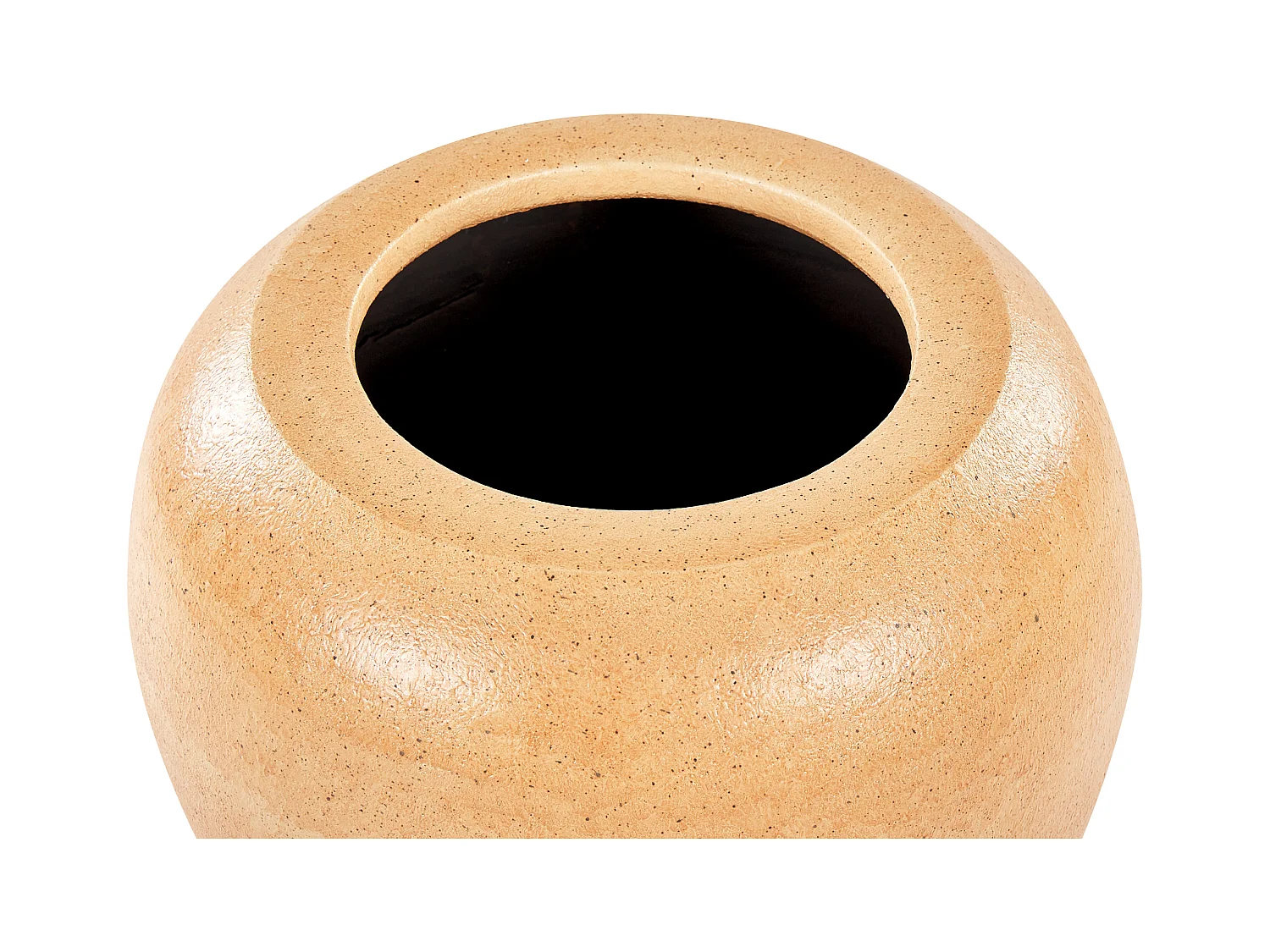 Wazon dekoracyjny SKIONE Ceramika 34 cm Jasnobrązowy