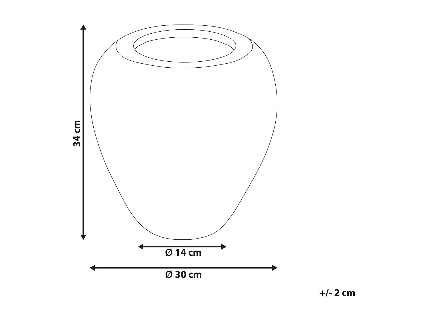 Vaso decorativo SKIONE Ceramica 34 cm Marrone chiaro