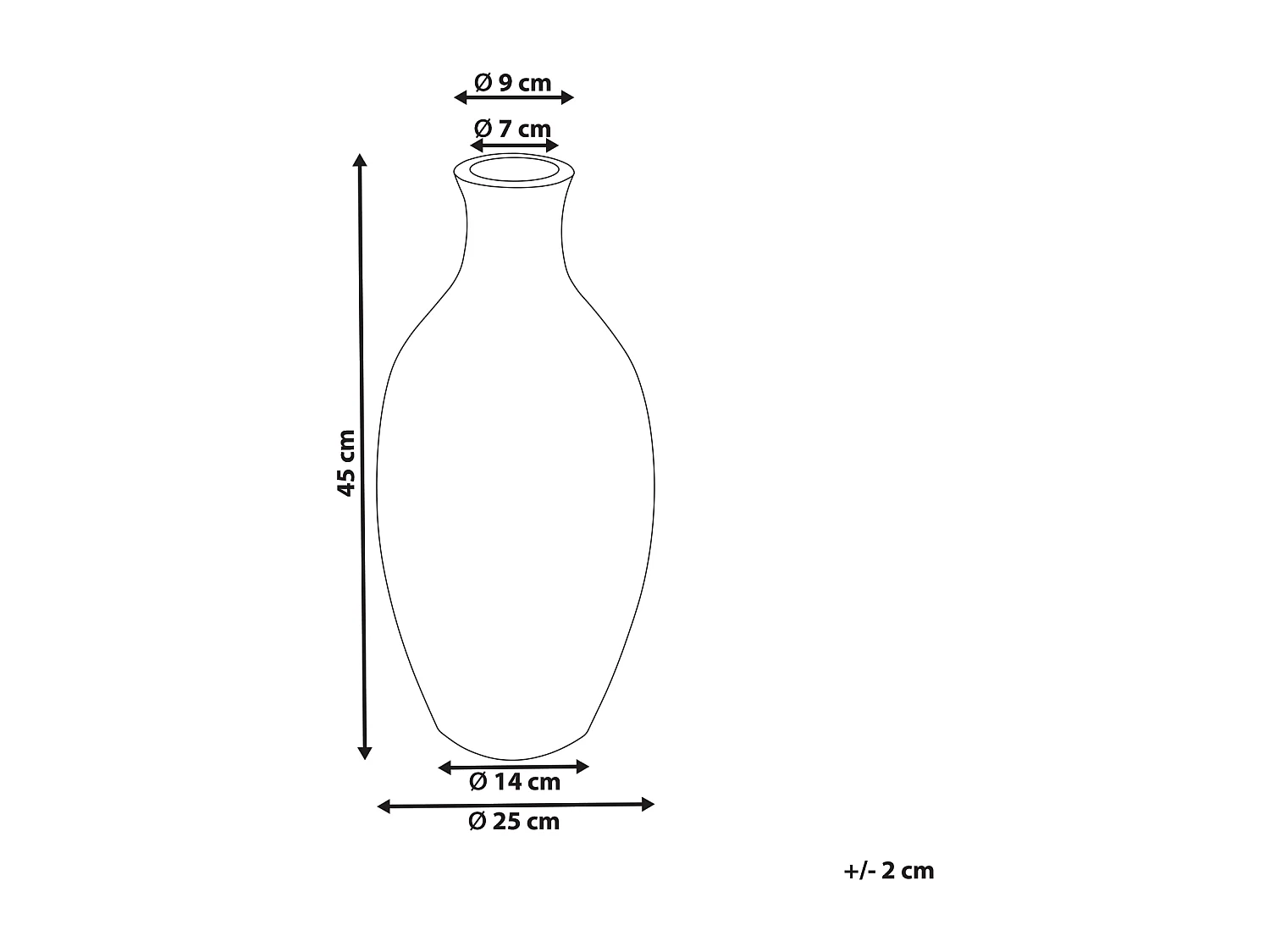 Jarro decorativo DIKAJA Cerâmica 45 cm Azul