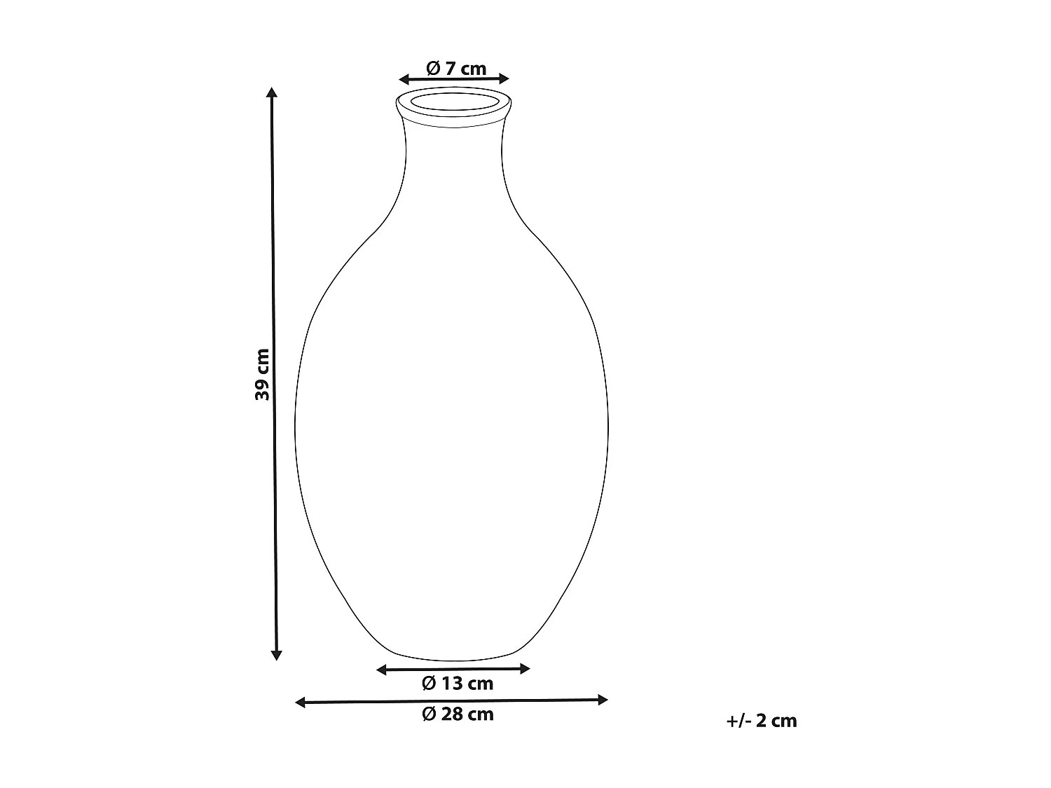 Terracotta Vaso decorativo 39 cm Beige Bianco CYRENA