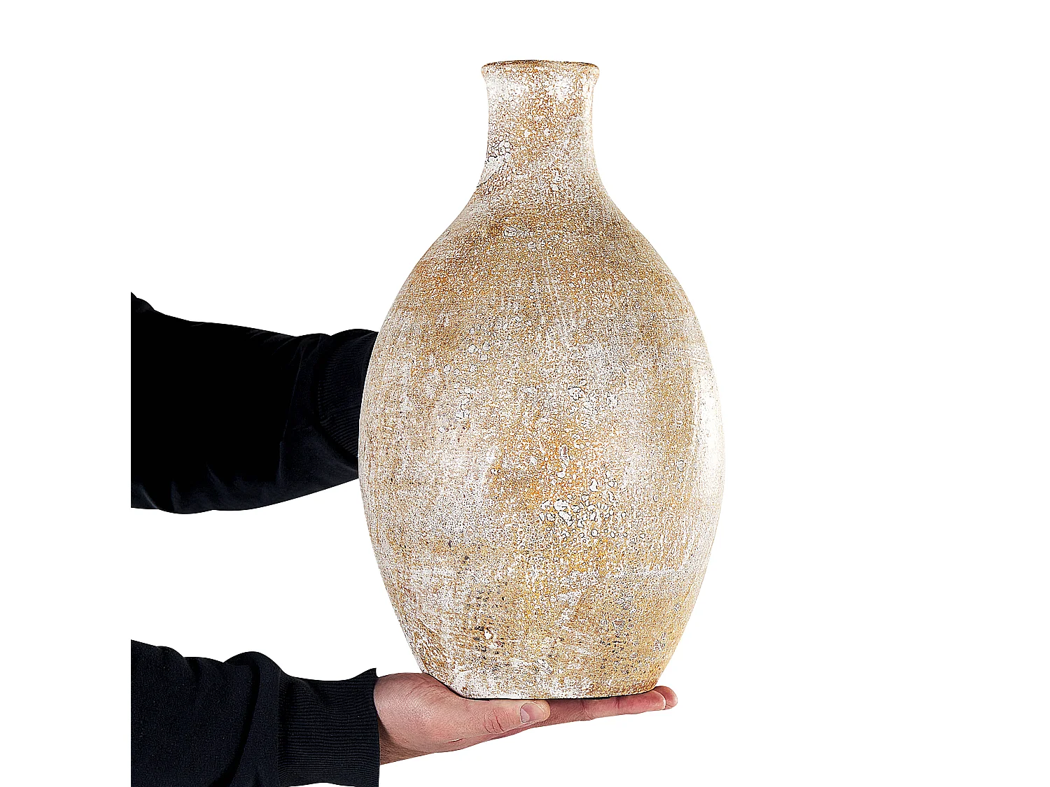 Terracotta Vaso decorativo 39 cm Beige Bianco CYRENA