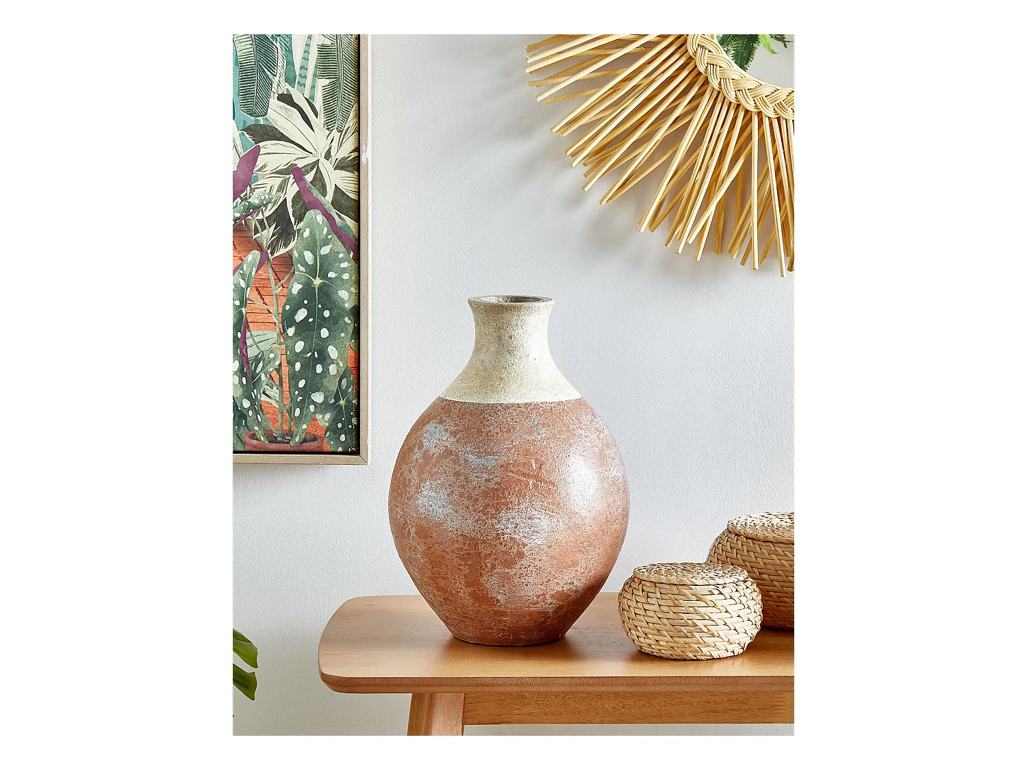 Jarrón decorativo BURSA Cerámica 37 cm Marrón claro