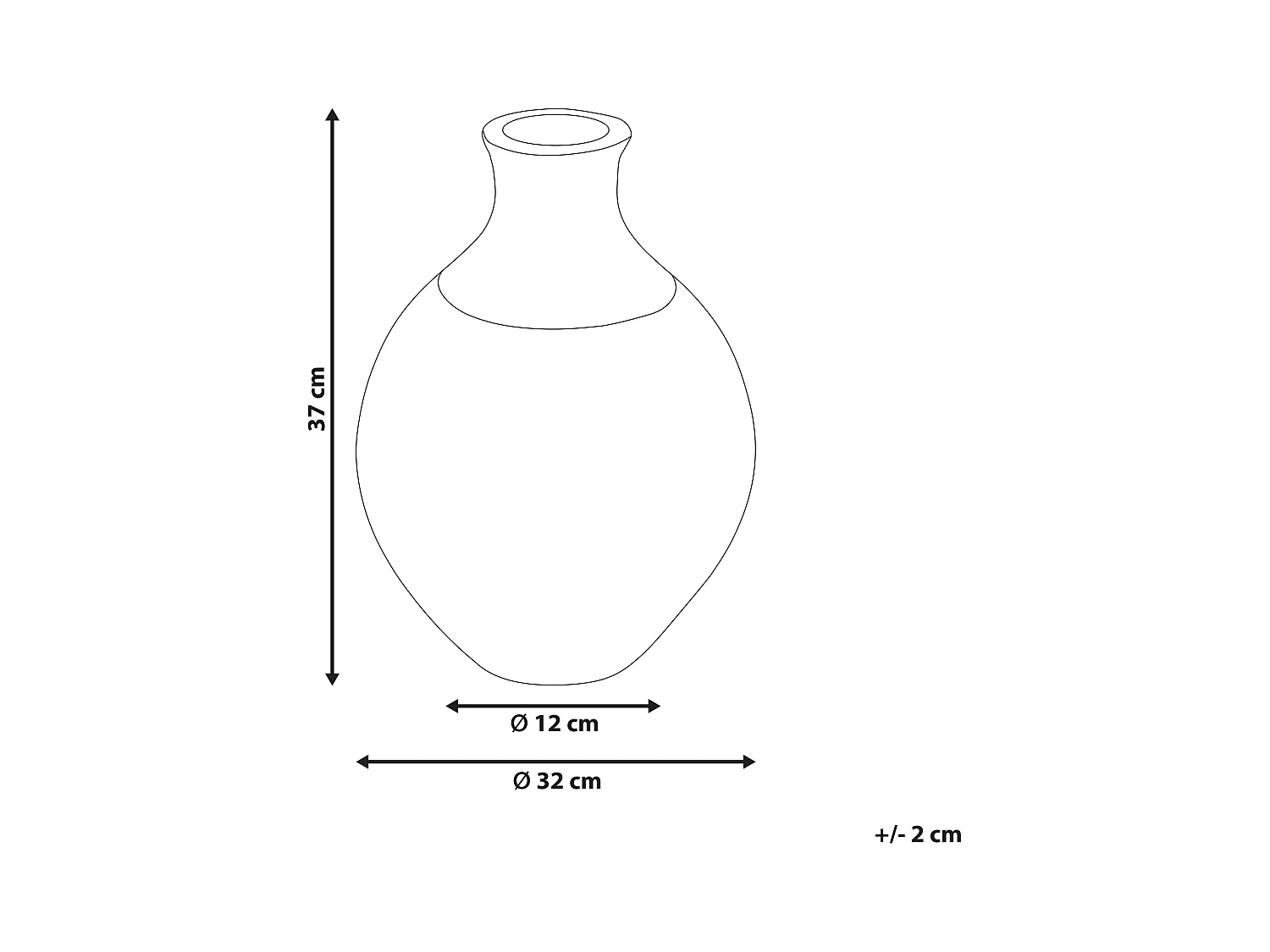 Decovaas BURSA Keramiek 37 cm Lichtbruin