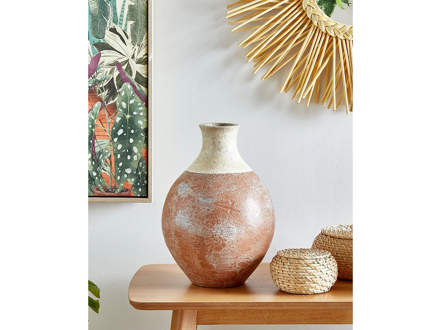 Vase décoratif BURSA Céramique 37 cm Marron clair