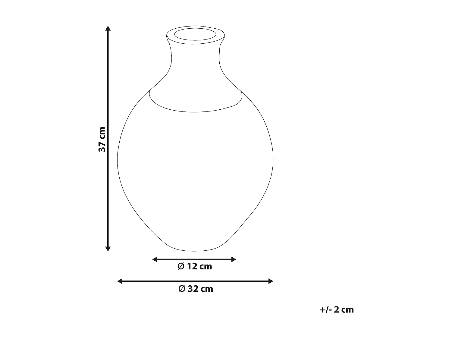 Vase décoratif BURSA Céramique 37 cm Marron clair