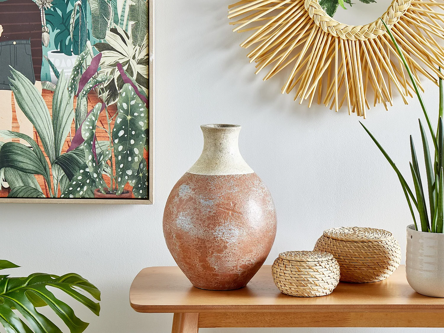 Vase décoratif BURSA Céramique 37 cm Marron clair