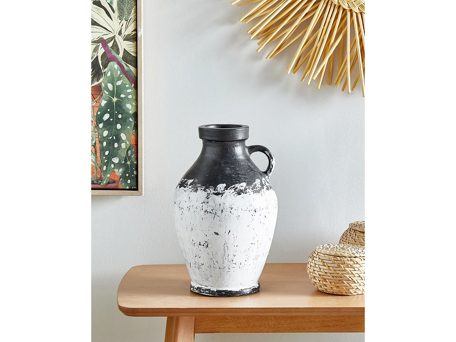 Vaso decorativo MASSALIA Ceramica 33 cm Bianco