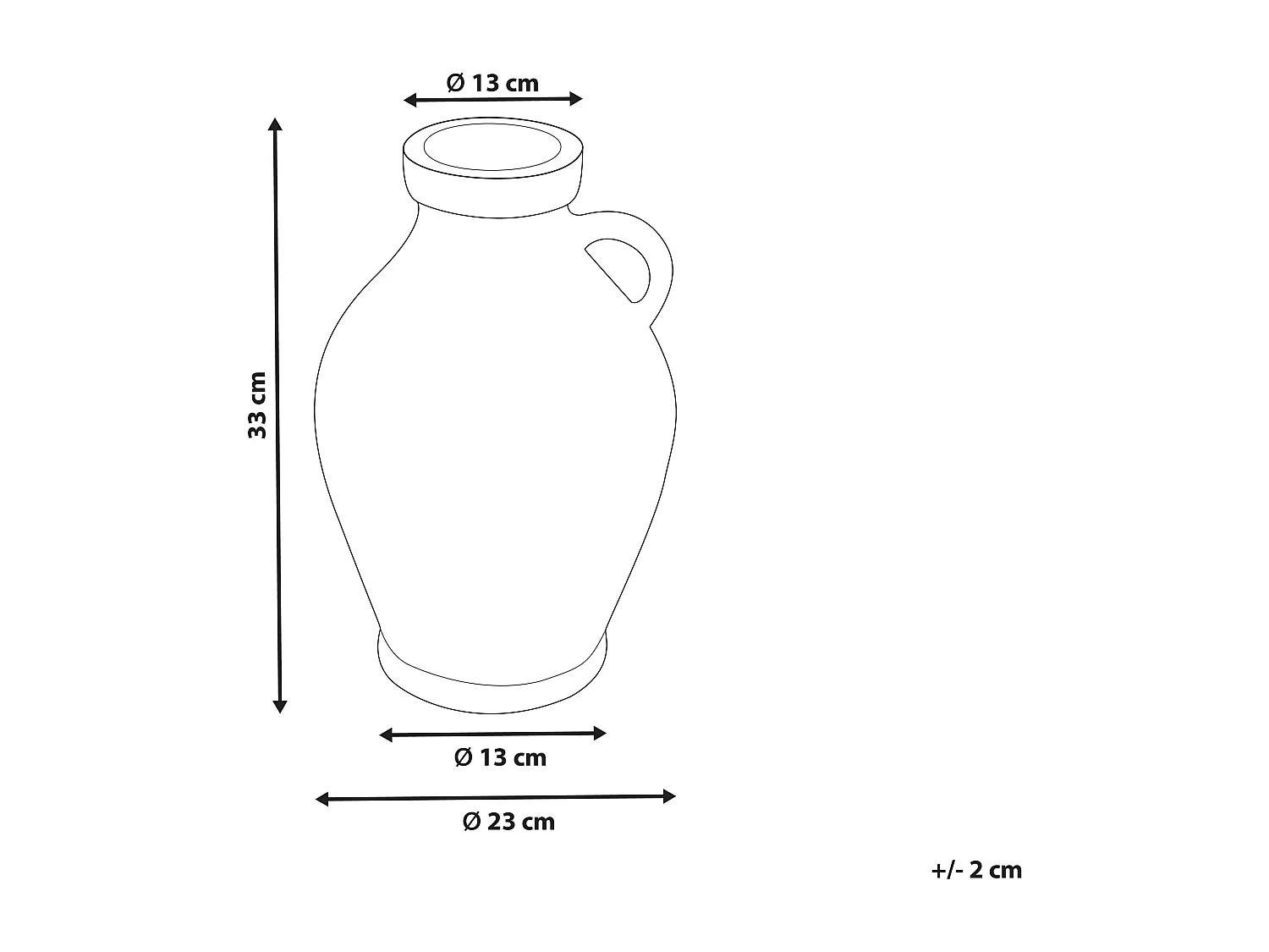Vaso decorativo MASSALIA Ceramica 33 cm Bianco