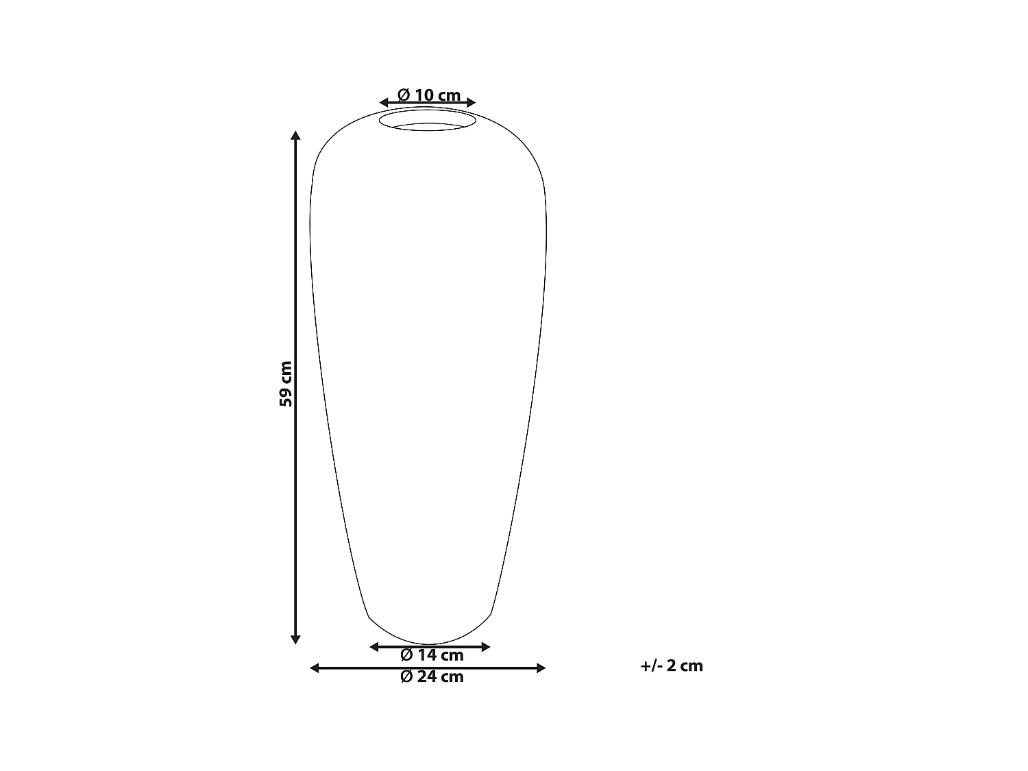 Decovaas DOJRAN Keramiek 59 cm Bruin
